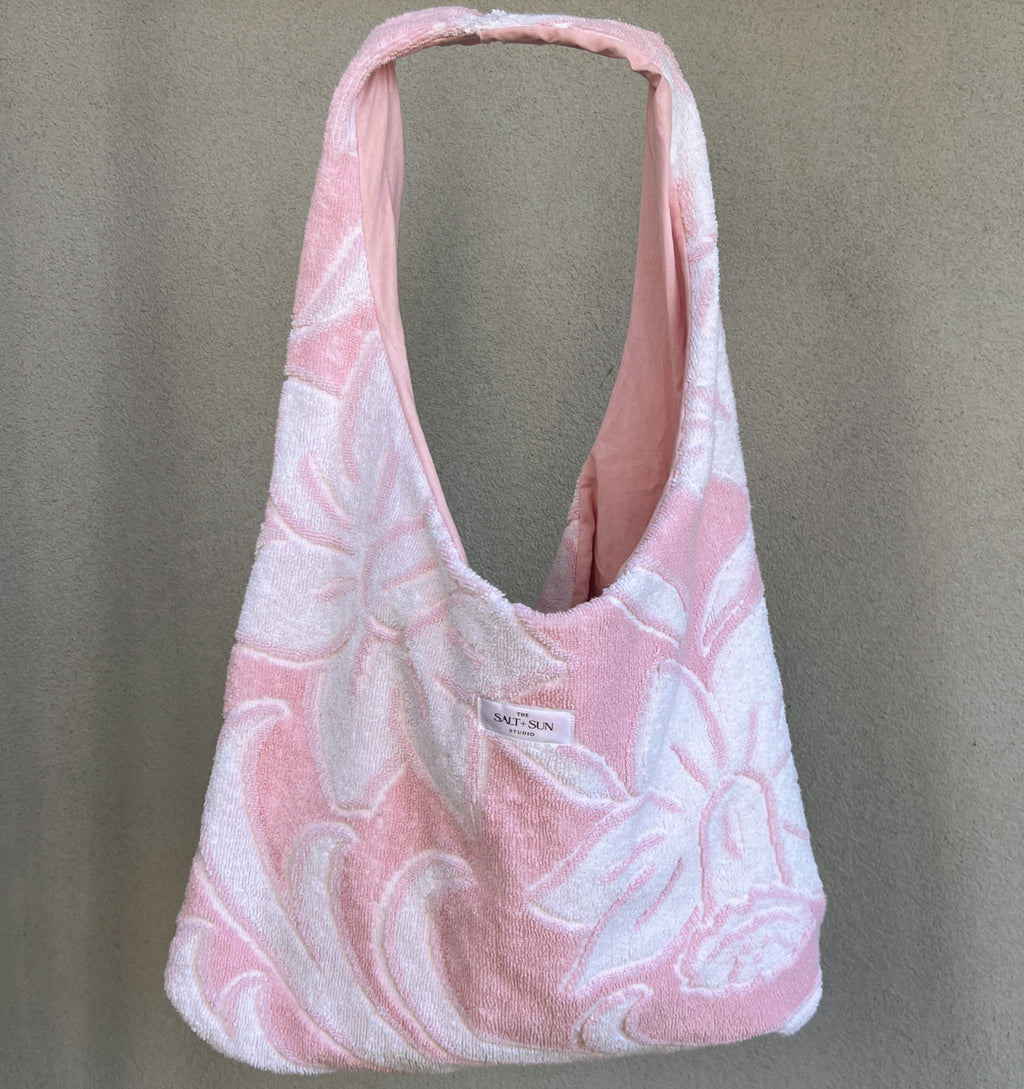 Pink Petal Terry Tote Bag