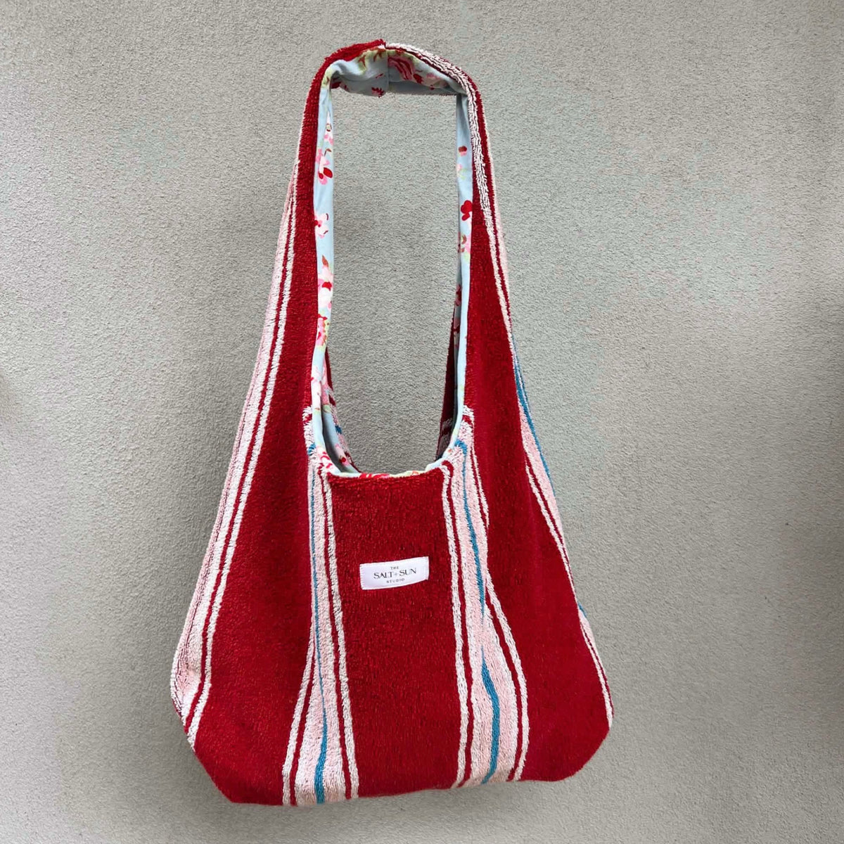 Red Ripple Terry Tote Bag