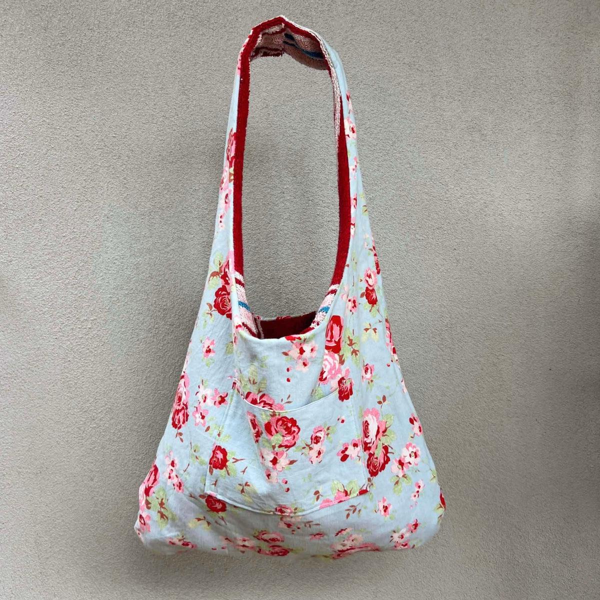 Red Ripple Terry Tote Bag